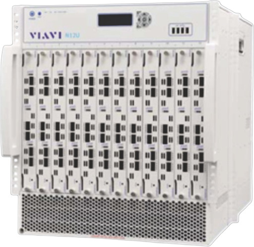 Front view of the VIAVI TestCenter SPT-N12U mainframe chassis