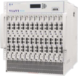 Front view of the VIAVI TestCenter SPT-N12U mainframe chassis